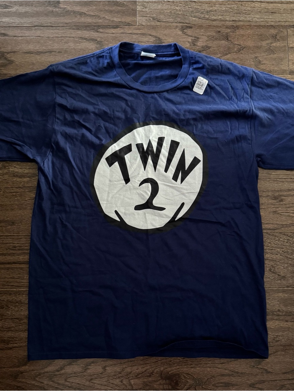 Port and Company Navy Blue Tee with White "TWIN 2" Graphic